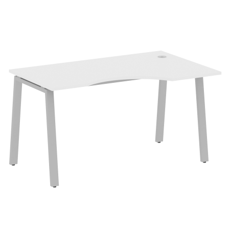 Стол криволинейный правый Metal System Style БА.СА-2 Пр 1400x900x750 (Белый/Серый металл)