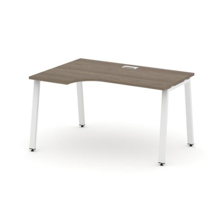 Стол рабочий эргономичный SN-6A.SPA-011(L) (1380х700/980х750) (Вяз Благородный/Металл Белый)