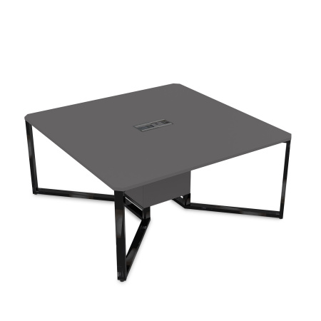 16СК.122 Стол-квадрат  (1200x1200x750) (Graphit | Черный Глянец)