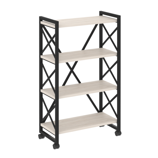 Стеллаж на колесных опорах-4 полки VR.L-MST.K-4.8 800x400x1334 (Денвер Светлый/Черный металл)