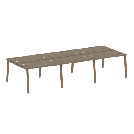 Рабочая станция на 6 рабочих места на А-образном м/к Metal System Style БА.СМ-6.2 3600x1475x750 (Вяз/Мокко металл)