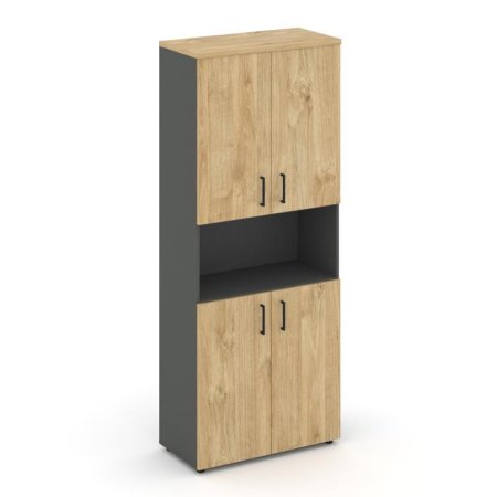 Шкаф высокий широкий SN.STS.E-107 (796х400х1982) (Антрацит/Тиквуд Светлый)