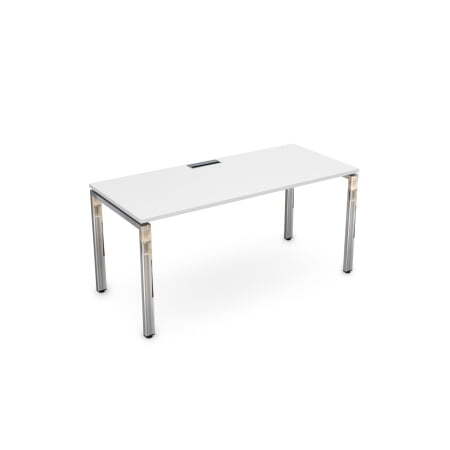 Стол рабочий Gloss line НСР-П.009.1 1400x800x750 (Белый премиумХром)
