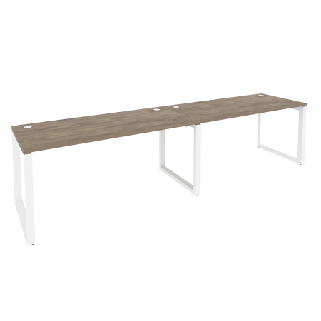 Рабочая станция на О-образном м/к Onix O.MO-RS-2.4.7 3160x720x750 (Тиквуд Темный/Белый Металл)