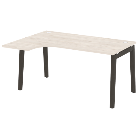 Стол эргономичный левый на деревянных опорах Onix Wood OW.SA-4L 1580x1180x750 (Денвер Светлый/Дуб Темный)