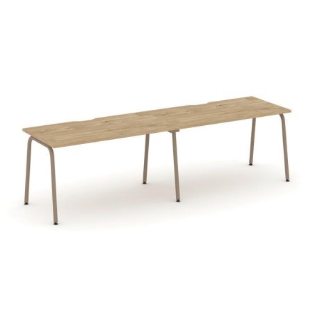 Рабочая станция 2 места ES.RS-2.3-VK (2760х730х750) (Тиквуд Светлый/Металл Латте)