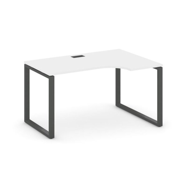 Стол рабочий эргономичный SN-6O.SPA-021(R) (1380х800/980х750) (Белый/Металл Антрацит)