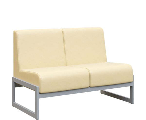 Диван двухместный MD.D2  (1255х700х700) (Oregon Бежевый арт.11/Серый металл)