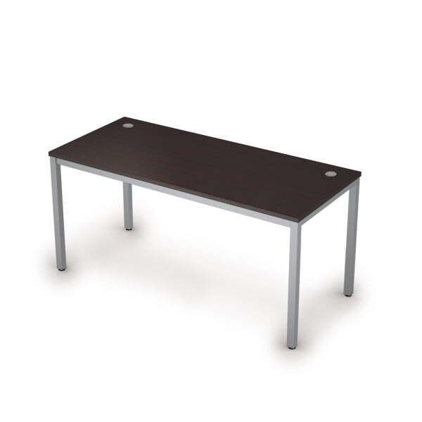 6М.004 Стол рабочий (1600x700x750) (Венге/Алюминий матовый)