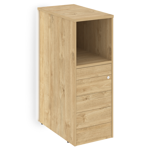 Тумба с подсветкой 5 ящиков TIP-ON завершающая, левая Onix O.R-TV-5TIP.SL 436x767x1185 (Тиквуд Светлый)