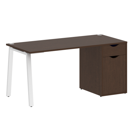 Стол письменный VR.SP-3-158.1.A 1580x720x750 (Венге Цаво/Белый Металл)