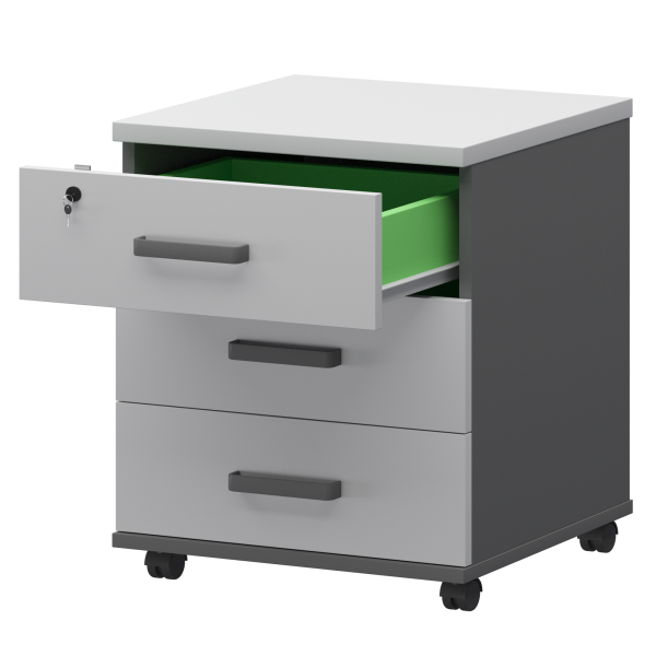 Тумба подкатная Смарт СМТ-3ПЦ Тип2 434x450x620 (Графит/Белый)