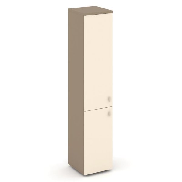 Шкаф высокий узкий левый ES.SU-1.3 (L) (400х420х1977) (Латте/Сатин)