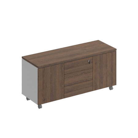 Тумба для оргтехники City СИ 262 1420x520x650 (Дуб гладстоун / Белый премиум / Белый премиум)