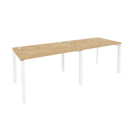 Рабочая станция на П-образном м/к Onix O.MP-RS-2.2.8 2360x800x750 (Тиквуд Светлый/Белый Металл)