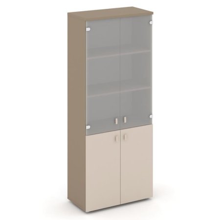 Шкаф высокий широкий ES.ST-1.2 (800х420х1977) (Латте/Капучино/Сатин матовый)