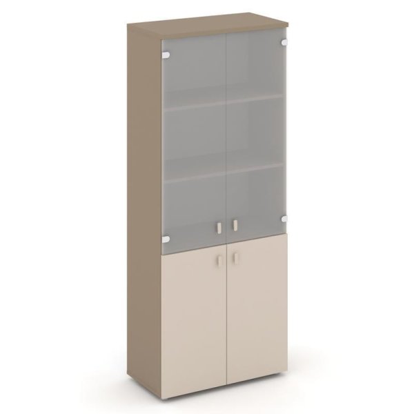 Шкаф высокий широкий ES.ST-1.2 (800х420х1977) (Латте/Капучино/Сатин матовый)