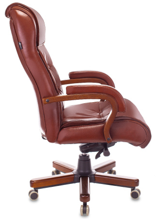 Кресло руководителя T-9926WALNUT светло-коричневый Leather EiCHel кожа крестов. металл/дерево (Светло-коричневый)