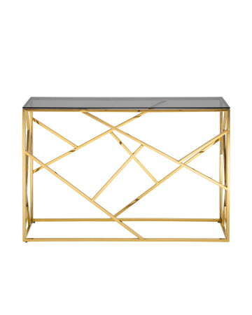 Консоль АРТ ДЕКО 115*30 золото стекло smoke (Консоль Арт Деко черный)