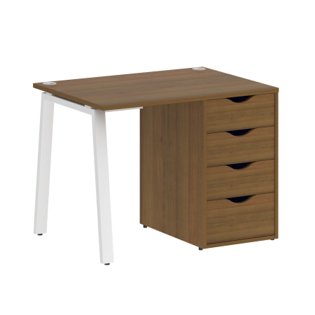 Стол письменный VR.SP-3-98.4.A 980x720x750 (Орех Гварнери/Белый Металл)
