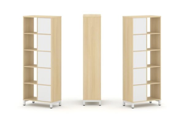 Набор стеллажа 2-х сторонний, 5 ярусов SN.NSD-521 (754х400х1982) (Акация Лорка/Белый/Металл Белый)