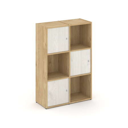 Стеллаж Locker Plus LK.K-002 798x350x1203 (Тиквуд Светлый | Дуб Наварра)