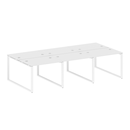 Рабочая станция Metal System Style БО.СМ-6.1 3000x1475x750 (Белый/Белый металл)