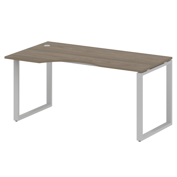 Стол криволинейный левый Metal System Style БО.СА-1 Л 1600x900x750 (Вяз/Серый металл)