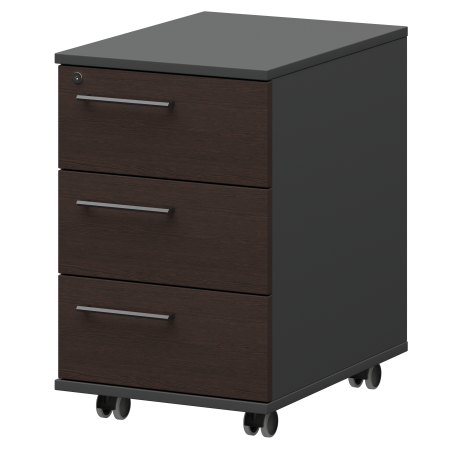 Тумба мобильная/подвесная правая Кортез KZT-61R 416x568x648 (Дуб венге/Графит)