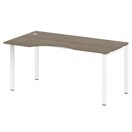 Стол криволинейный левый Metal System Style БП.СА-1 Л 1600x900x750 (Вяз/Белый металл)