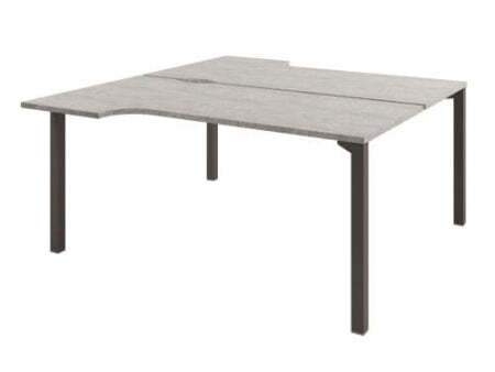 Стол-тандем на металлокаркасе Solution D-62 1600x1792x750 (Бетон/ТрюфельКоричневый)