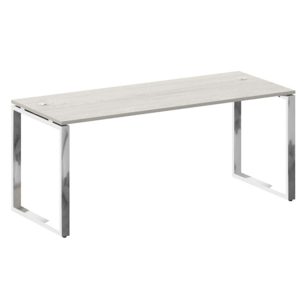 Стол рабочий руководителя на О-обр. м/к 1800x720x750 (Дуб Наварра/Нерж. Сталь)