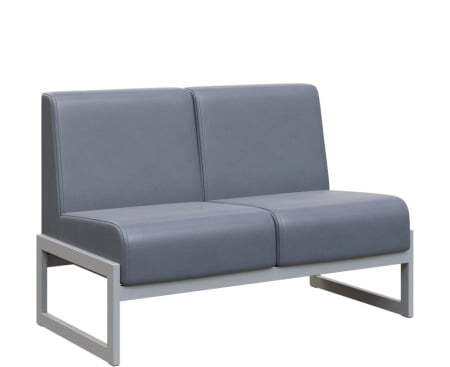 Диван двухместный MD.D2  (1255х700х700) (Oregon Серый арт.17/Серый металл)