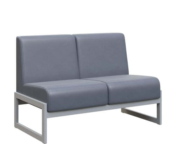 Диван двухместный MD.D2  (1255х700х700) (Oregon Серый арт.17/Серый металл)