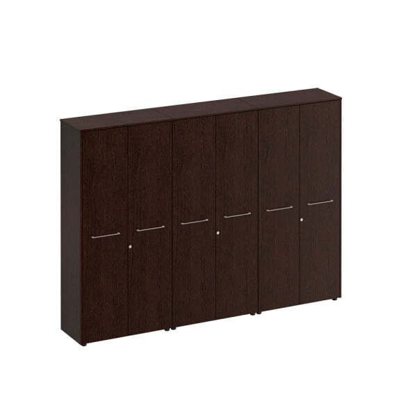 Шкаф комбинированный высокий (закрытый + одежда + закрытый) Reventon МЕ 380 2740x460x1960 (Венге темный)