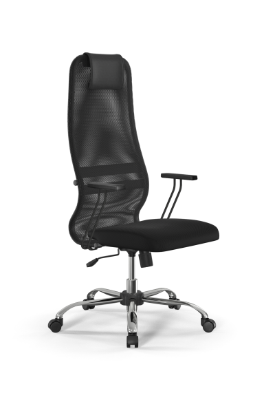 Кресло для руководителя Метта Sit 8 B1-8T - X1+UMF(X1) /Uh00/Wh00/T1bp-b(M09.B21.G20.W01) (Темно-серый | Черный)