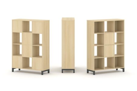 Набор стеллажа 1 сторонний, 4 яруса SN.NS-431 (1121х400х1615) (Акация Лорка/Металл Антрацит)