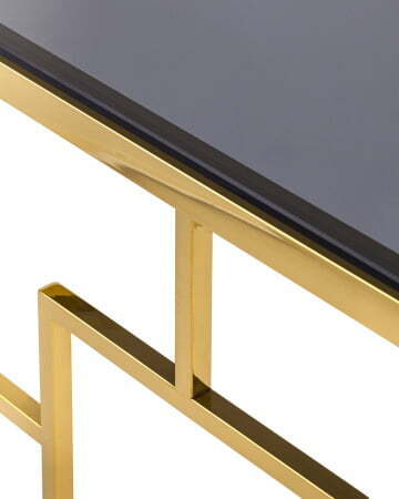 Журнальный столик 55*55 БРУКЛИН стекло smoke сталь золото (Журнальный стол Бруклин черный)