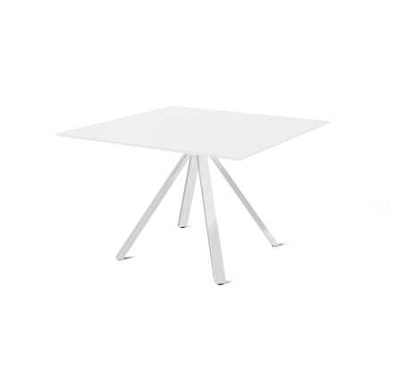 Стол для переговоров 1200х1200х750 (Белый/Хром металл)