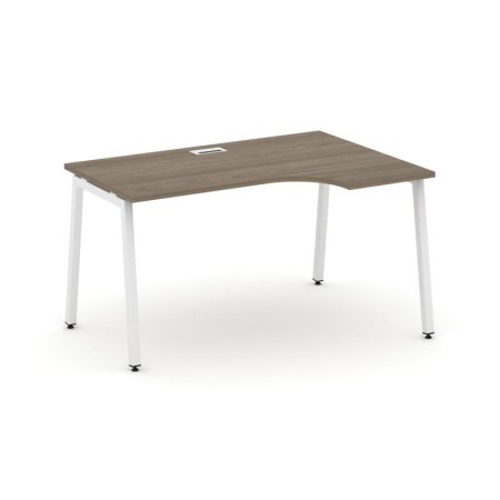 Стол рабочий эргономичный SN-4A.SPA-001(R) (1380х600/980х750) (Вяз Благородный/Металл Белый)