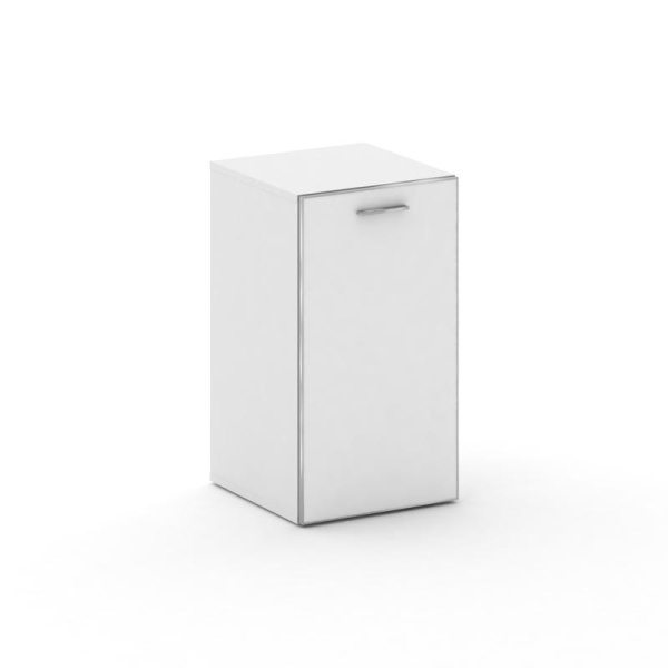 Шкаф узкий низкий правый Fresco FR.SU-302 (R) black (450x460x807) (Белый Бриллиант UM-Лакобель Белый-Лакобель Белый | Хром)