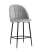 Стул полубарный Логан велюр светло-серый (Стул полубарный Логан светло-серый)