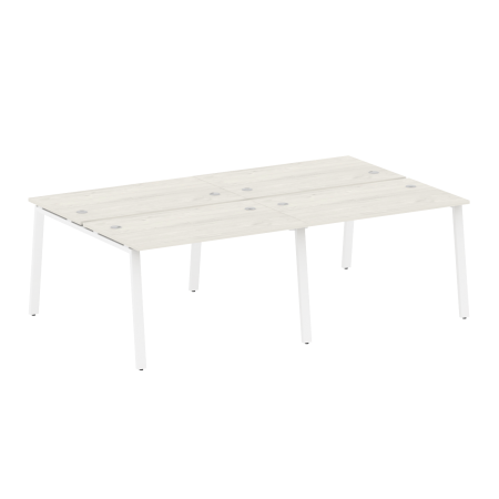 Рабочая станция на 4 рабочих места на А-образном м/к Metal System Style БА.СМ-4.2 2400x1475x750 (Дуб наварра/Белый металл)