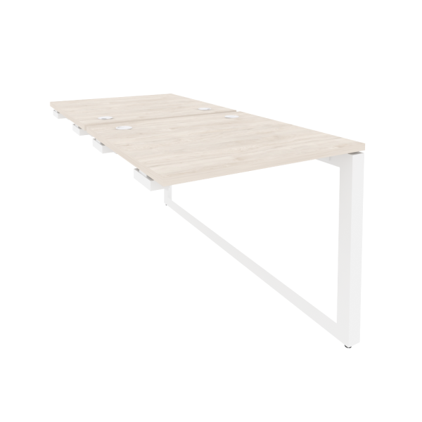 Стол-приставка двойной на О-образном м/к к опорным элем. Onix O.MO-D.SPR-0.8 780x1635x750 (Денвер Светлый/Белый Металл)
