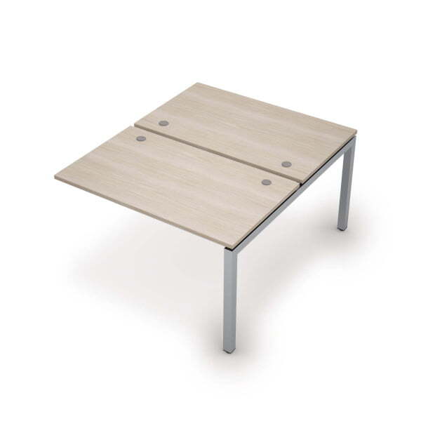 6МБК.5278 Бенч-система на 2 рабочих места, конечный модуль (1200x1435x750) (Шамони светлый/Алюминий матовый)