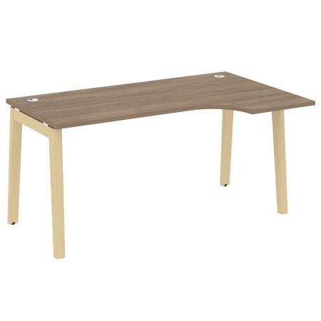 Стол эргономичный правый на деревянных опорах Onix Wood OW.SA-1R 1580x980x750 (Дуб Аризона/Дуб Светлый)