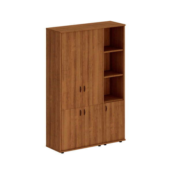 Шкаф комбинированный высокий (закрытый + полузакрытый узкий) Престиж Исп.48 1330x460x2030 (Темный орех)
