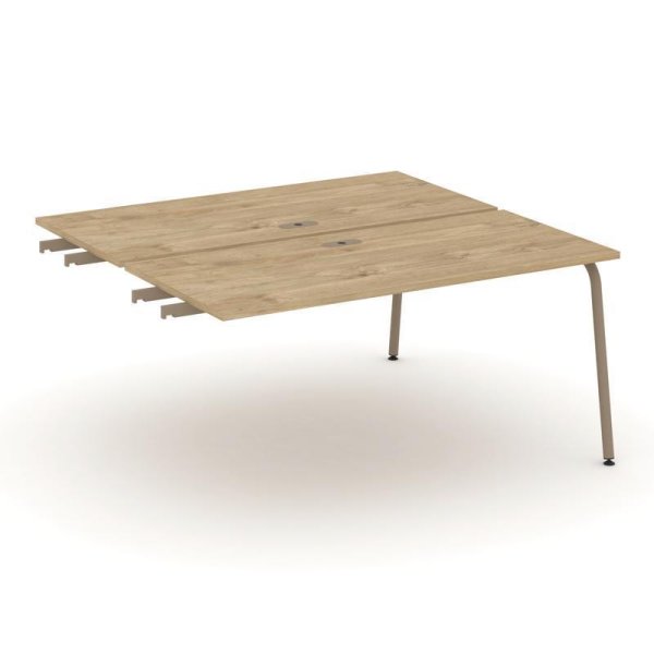Двойной стол приставка к опорным тумбам ES.D.SPR-4-LK (1580х1500х750) (Тиквуд Светлый/Металл Латте)