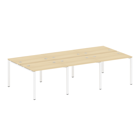 Рабочая станция на 6 раб. мест Metal System Style БП.СМ-6.1 3000x1475x750 (Акация/Белый металл)