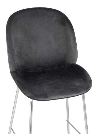 Стул полубарный Beetle со спинкой серый хромированные ножки (Стул полубарный Турин серый)